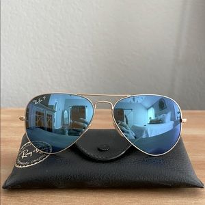 Ray Ban mirrored, polarized sunglasses